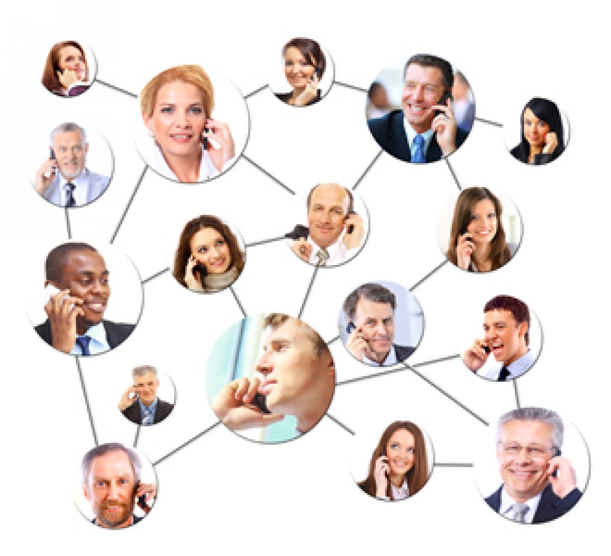Humanistic Management Professionals Image of people on a networked call